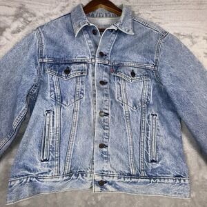 Levis‎ Denim Jean Jacket Trucker Mens Large 42R Made In USA Vintage 70506